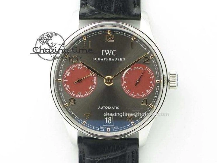 MIROTIME 0203 Portuguese Real PR IW500106 ZF 1:1 Best Edition Grey Dial On Black Leather Strap A52010 V Versatile 7306